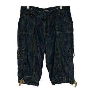 Riders Copper Women’s Denim Utility‎ Capris Jeans 13/14 Cargo Pockets Stretch